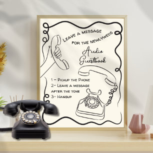 Audio guestbook message for wedding sign