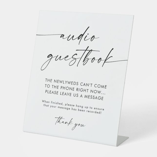 Audio Guestbook Sign | Modern Minimalist Wedding  (Front)