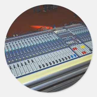 audio mixing console - sound board classic round sticker