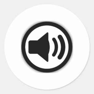 Audio Speaker Classic Round Sticker