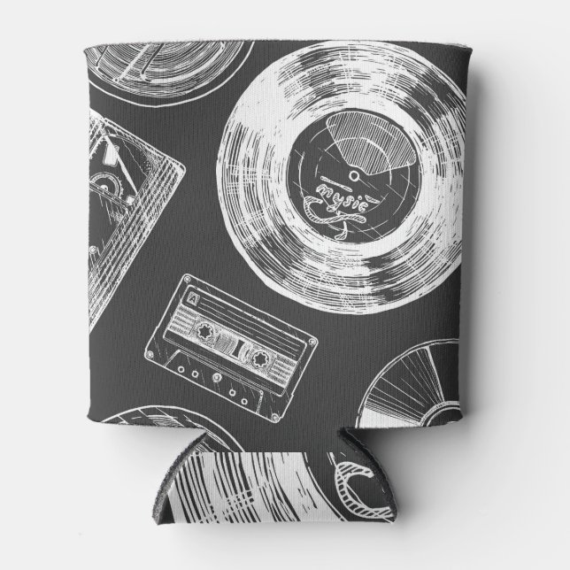 Audio-video carriers: diverse seamless pattern. can cooler (Front)