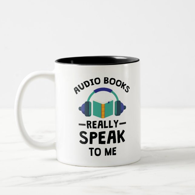 Audiobooks Really Speak to Me Audiobook Lover Two-Tone Coffee Mug (Left)