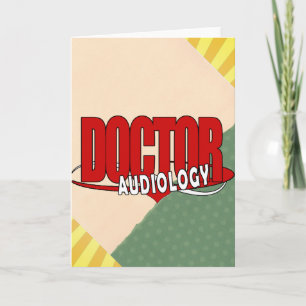 AUDIOLOGY  DOCTOR AUDIOLOGIST BIG RED LOGO HOLIDAY CARD
