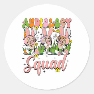 Audiology Squad Funny Easter Bunny Classic Round Sticker