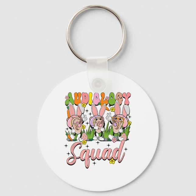 Audiology Squad Funny Easter Bunny  Key Ring (Front)