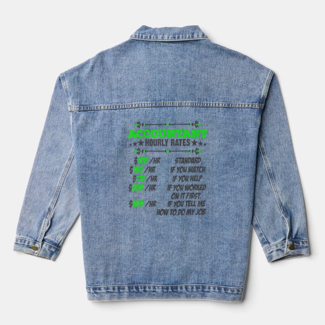 Auditor Accountant Auditing Accountant 40  Denim Jacket (Back)