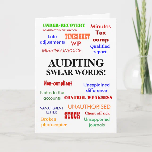 Auditor Auditing Swear Words Joke Birthday Card Zazzle 