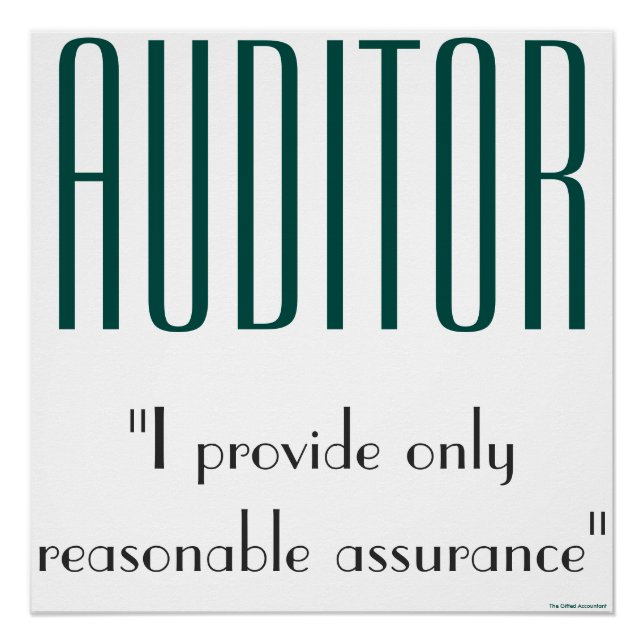 "Auditor: I Provide Only Reasonable Assurance" Poster (Front)