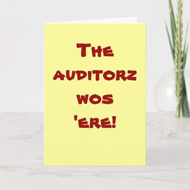 Auditor | Thank You | Auditing Graffiti Slogan Card (Front)