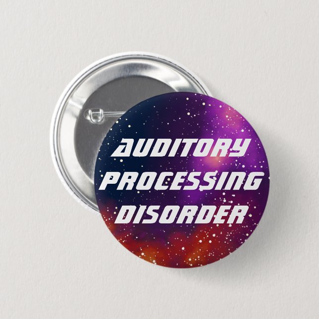Auditory Processing Customisable Galaxy Identity 6 Cm Round Badge (Front & Back)