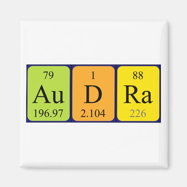 Audra periodic table name magnet (Front)