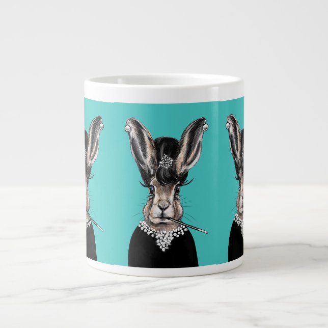 Audrey bunny hare large coffee mug (Front)
