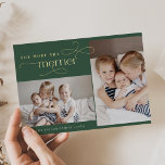 AUDREY Foil Christmas Card Birth Announcement<br><div class="desc">AUDREY Foil Christmas Card Birth Announcement.

Personalise the front of the card with 2 photos,  your family name and the year. Personalise the back with an optional holiday greeting or family news,  and your family name.</div>