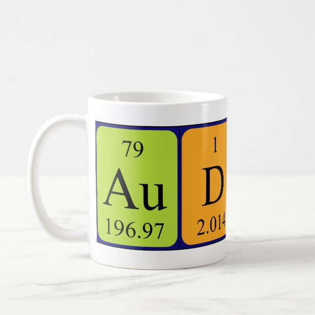 Audrey periodic table name mug (Left)