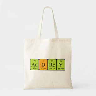 Audrey periodic table name tote bag