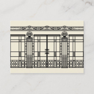AUDREY'S ART DECO IRONWORK: ELEGANT BLACK & CREAM BUSINESS CARD