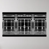 AUDREY'S ART DECO IRONWORK: WHITE on BLACK
