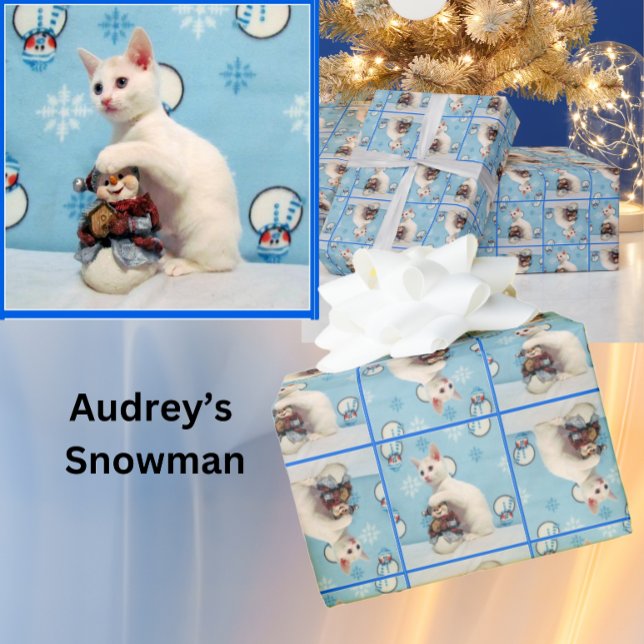 Audrey's Snowman - Cat / Kitten Wrapping Paper (Creator Uploaded)