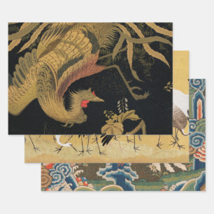 Audsley Mythical Howo Bird: 1884 Japanese Phoenix Wrapping Paper Sheet