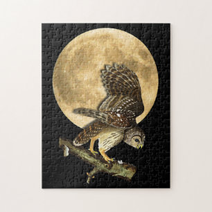 Audubon Barred Owl & Moon Halloween Gift Puzzle