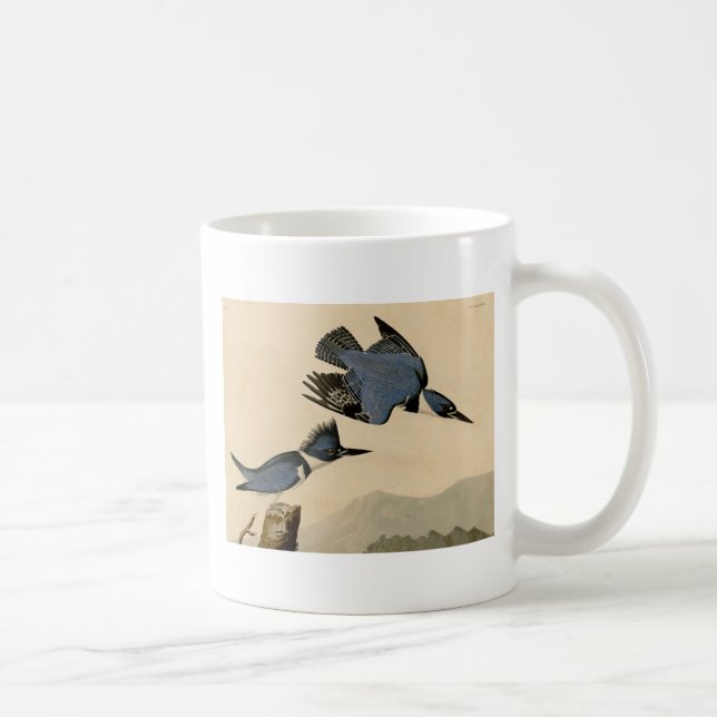 Audubon Belted Kingfisher Wildlife Bird Coffee Mug (Right)