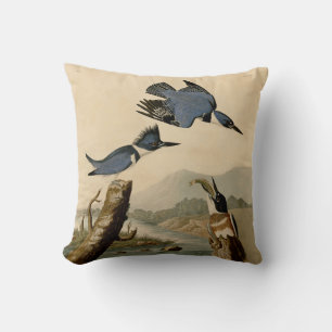 Audubon Belted Kingfisher Wildlife Bird Cushion