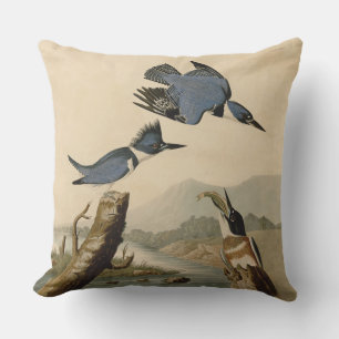 Audubon Belted Kingfisher Wildlife Bird Cushion