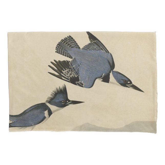 Audubon Belted Kingfisher Wildlife Bird Pillowcase (Front)