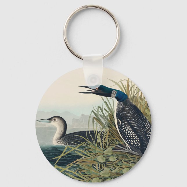Audubon Bird Loon Diver Classic Key Ring (Front)