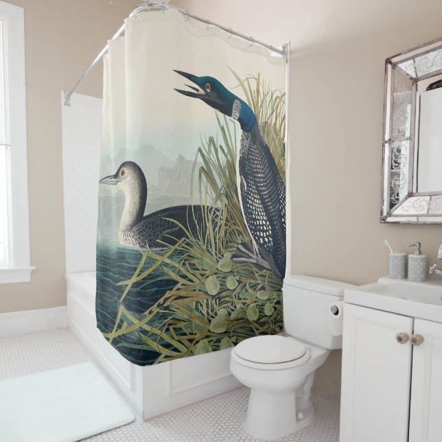 Audubon Bird Loon Diver Classic Shower Curtain (In Situ)