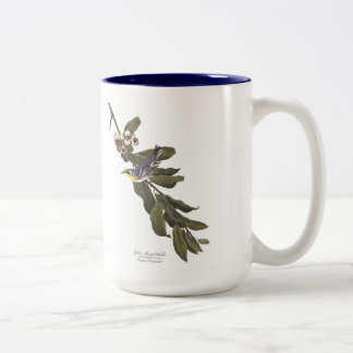 Audubon Bird Mug, Yellow-Throated Warbler, 15 oz. Two-Tone Coffee Mug