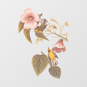 Audubon Blue Winged Yellow Warbler Bird Glass Orna