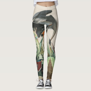 Audubon Bluebird Heron Bird All Over Print Legging