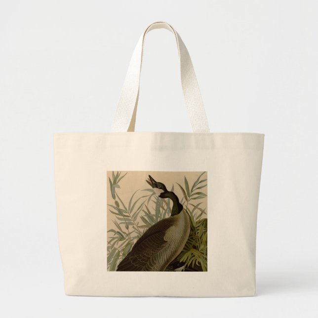 Audubon Canada Goose Wildlife Bird Large Tote Bag (Front)