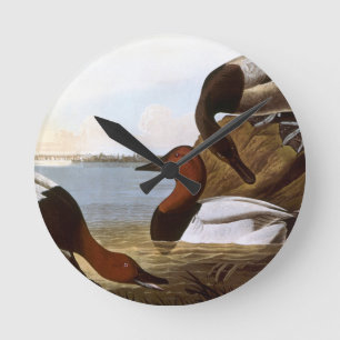 Audubon: Canvasback Round Clock