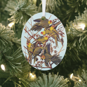 Audubon Carolina Parakeet Flock Metal Tree Decoration