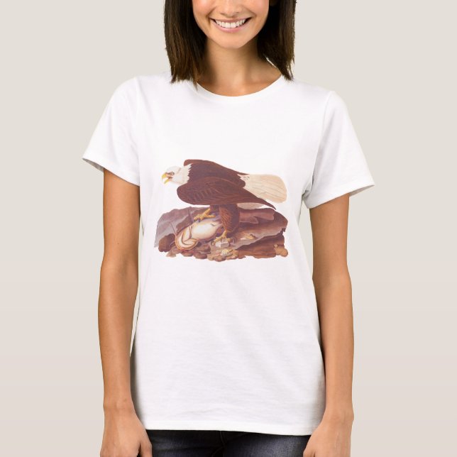 Audubon Classic Bald Eagle with Fresh Catch Fish T-Shirt (Front)