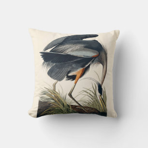 Audubon Great Blue Heron 1834 Plate CCXI Cushion