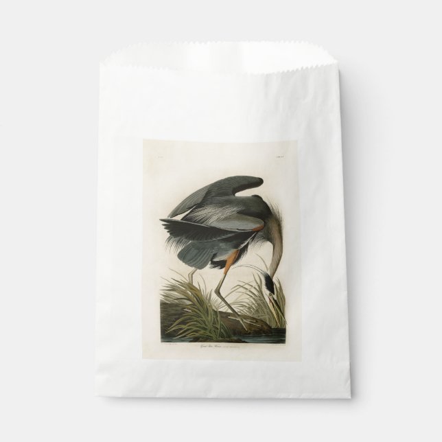 Audubon Great Blue Heron Marsh Bird Favour Bag (Front)