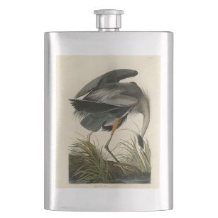 Audubon Great Blue Heron Marsh Bird Hip Flask