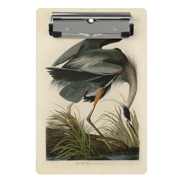 Audubon Great Blue Heron Marsh Bird Mini Clipboard (Front)