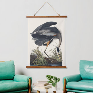 Audubon Great Blue Heron Wetland Majesty Hanging Tapestry