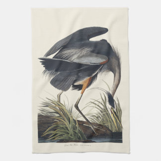 Audubon Great Blue Heron Wetland Majesty Tea Towel