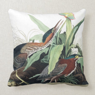 Audubon Heron Birds Wildlife Animal Throw Pillow