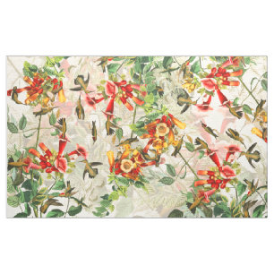 Audubon Hummingbird Birds Wildlife Floral Fabric