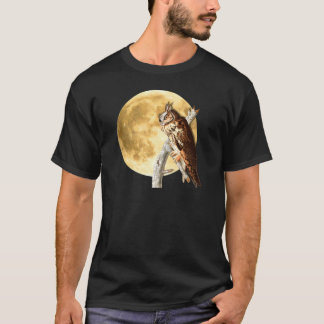 Audubon Long-eared Owl Moon Shirt Halloween