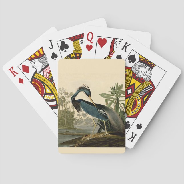 Audubon Louisiana Heron Birds America Art Playing Cards (Back)