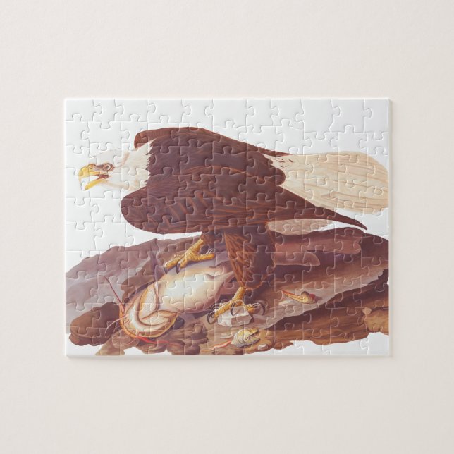 Audubon Majestic Bald Eagle with Fresh Catch Jigsaw Puzzle (Horizontal)