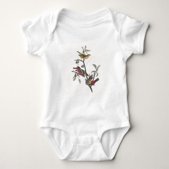 Audubon Painted Bunting Bird Wildlife Baby Bodysuit (Front)