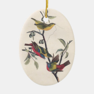 Audubon Painted Bunting Bird Wildlife Ceramic Tree Decoration